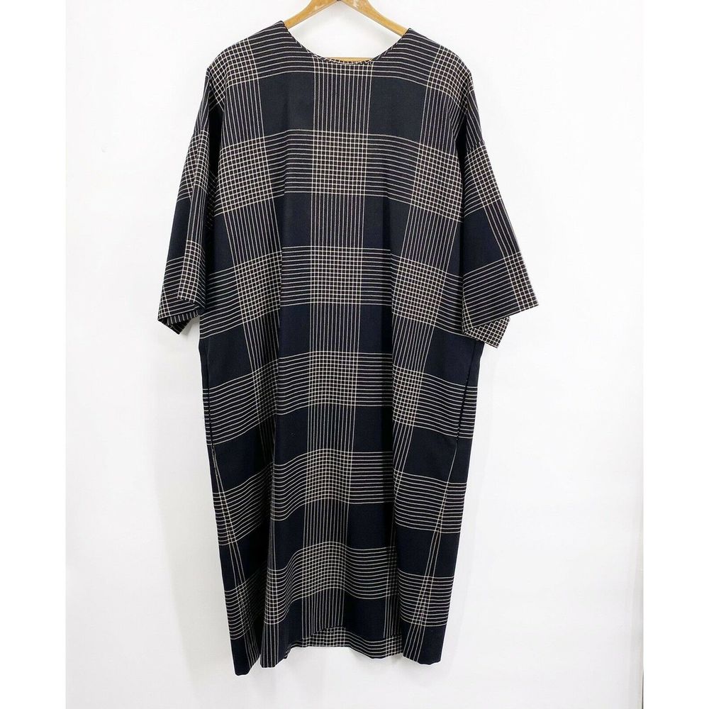 Elegant Black and White Plaid Dress